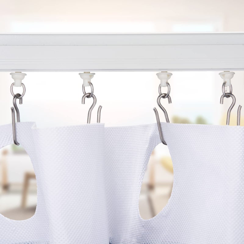 MEETOOT 12pcs Curtain Track Mounting Bracket White Ceiling Mount