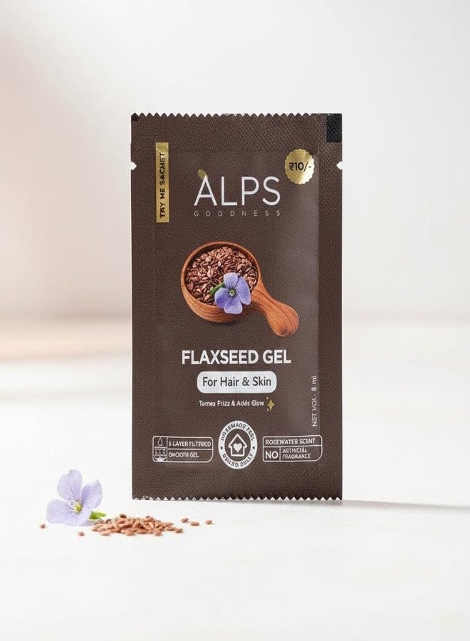 Alps Goodness Flaxeed Gel (8 ml Pack of 24) | For Hair & Skin | Frizz-Control | Smoothening | Moisture Rich | Soft Long Hair - Image 1