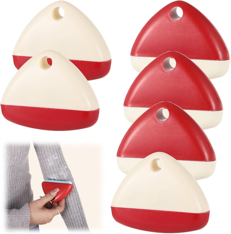 Portable 6-Piece Triangle Lint Roller Kit, Washable Hair Remover with Dust Covers for Clothes, Bedding, Sofa, Car Interior & More - Image 1