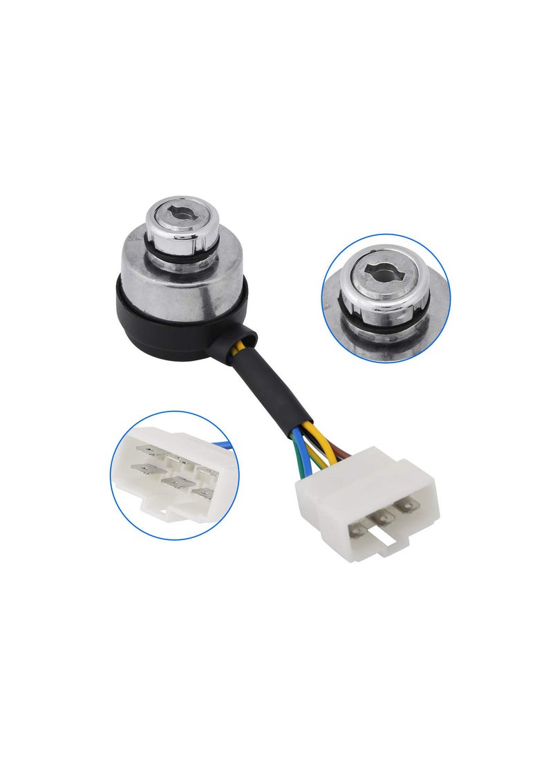 6 Wire 188F 2.5-6.5KW Start Switch, Generator Key, Ignition Switch, Easy Replace Height 1.77inch For 188F Gas Generator