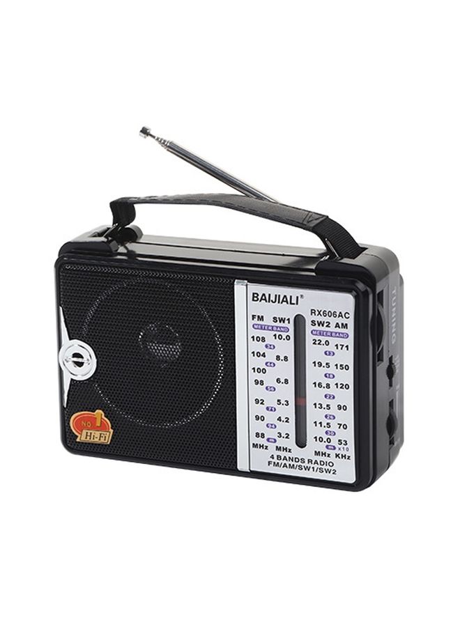 BAIJIALI  RX606AC Retro Full Band Radio Large Sound Volume Wireless Bluetooth Audio Player(Black) - Image 1
