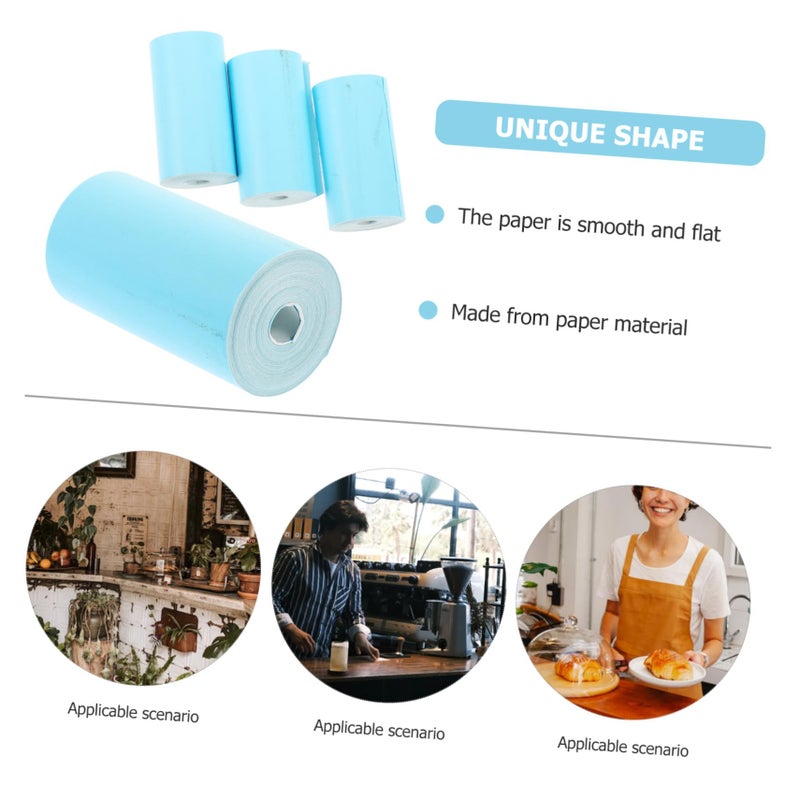Blue Thermal Printer Paper 4 Rolls Multipurpose for Hospital Receipts and Bank Queuing Smooth Printing - Image 3