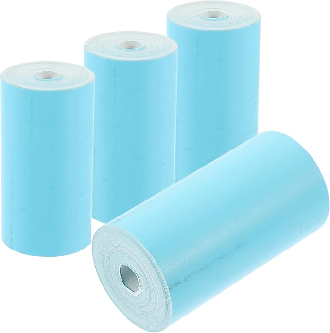 Blue Thermal Printer Paper 4 Rolls Multipurpose for Hospital Receipts and Bank Queuing Smooth Printing - Image 1