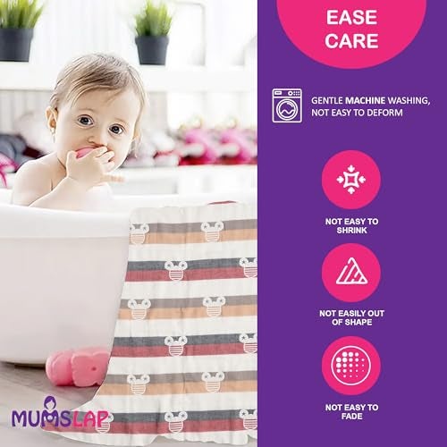 MumsLap Baby Muslin Blanket for Newborn | 6 Layer Gauze Cotton | Soft Swaddle Wrap Blanket/Quilt/Bath Towel/Nursing Cover/Crib Blankets for Boys and Girls (Mickey), 200 tc,Multicolor - Image 5