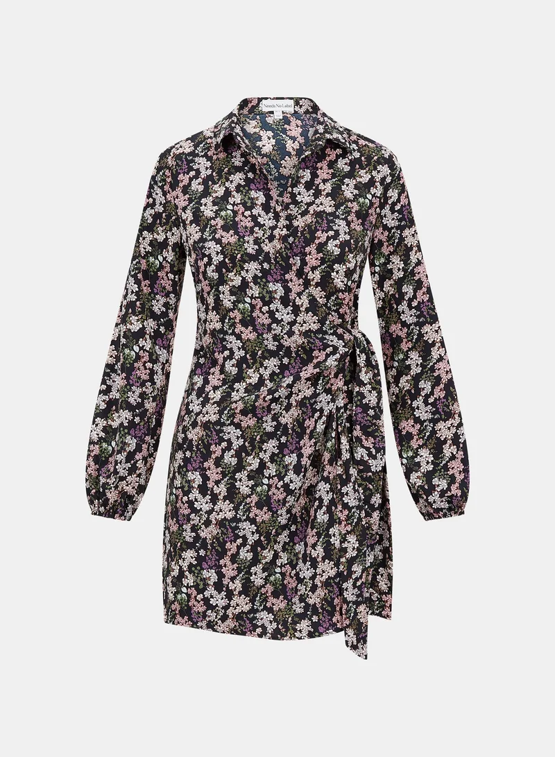 Needs No Label  Black Floral Shirt Dress for Women | Best Price UAE