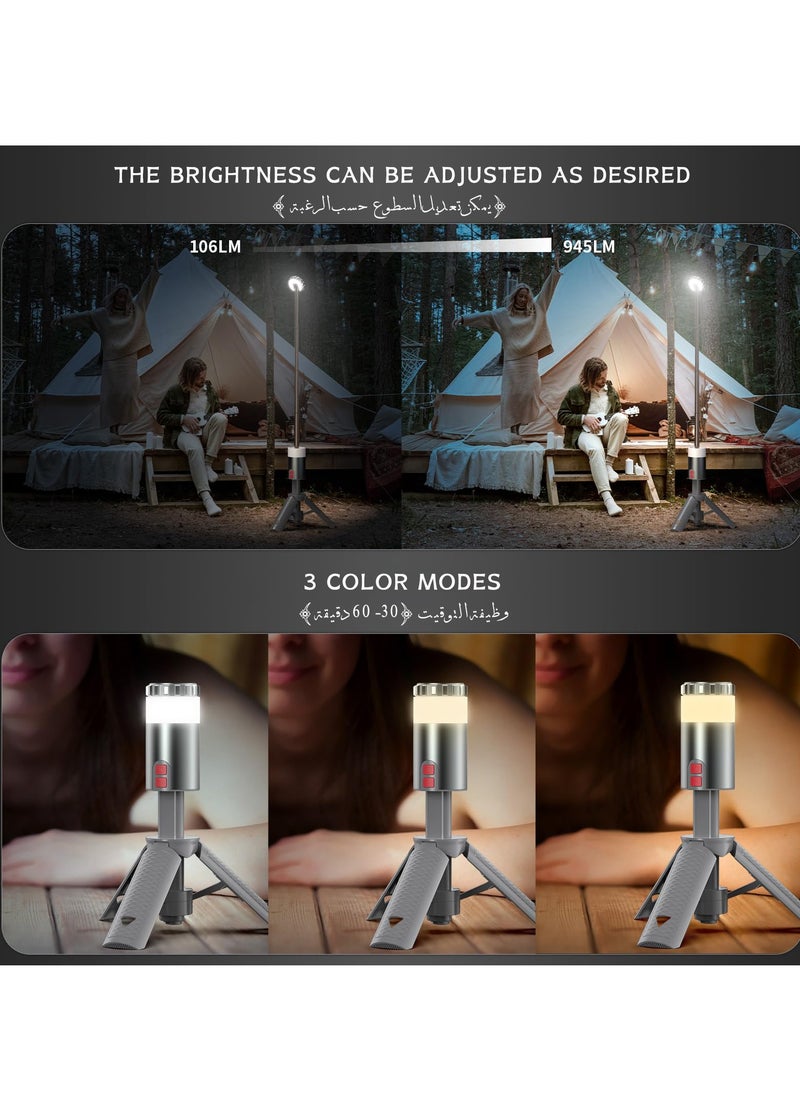 SIRKOLR SIRKOLR Camping Lights Rechargeable Telescopic,Portable Collapsible Lantern Camping Essentials,LED Flashlights with 15 Color Temperatures,Camping Gear for Hiking Fishing Travel Emergency  - Image 2