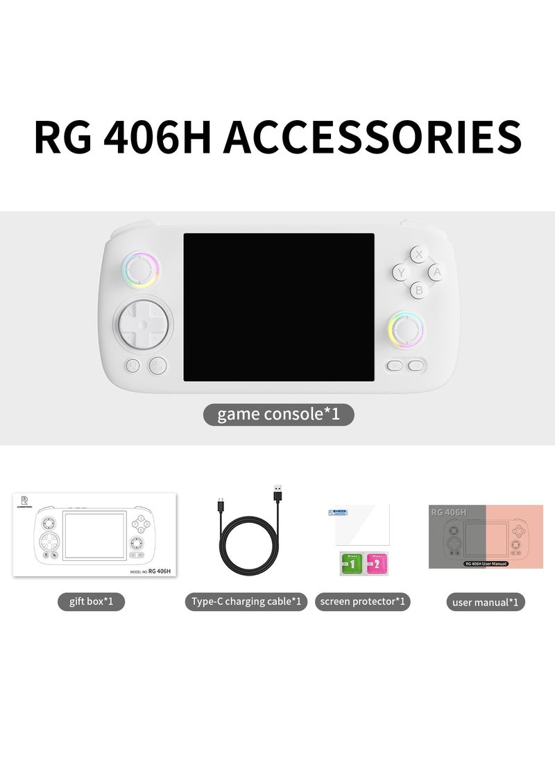 ANBERNIC  - ANBERNIC RG406H Handheld Game Console Unisoc T820 Android 13 5000 mAh 4-inch IPS screen Large-angle 3D Hall Joystick Hall Rigger 5G WIFI Bluetooth Retro Video Players - Image 1