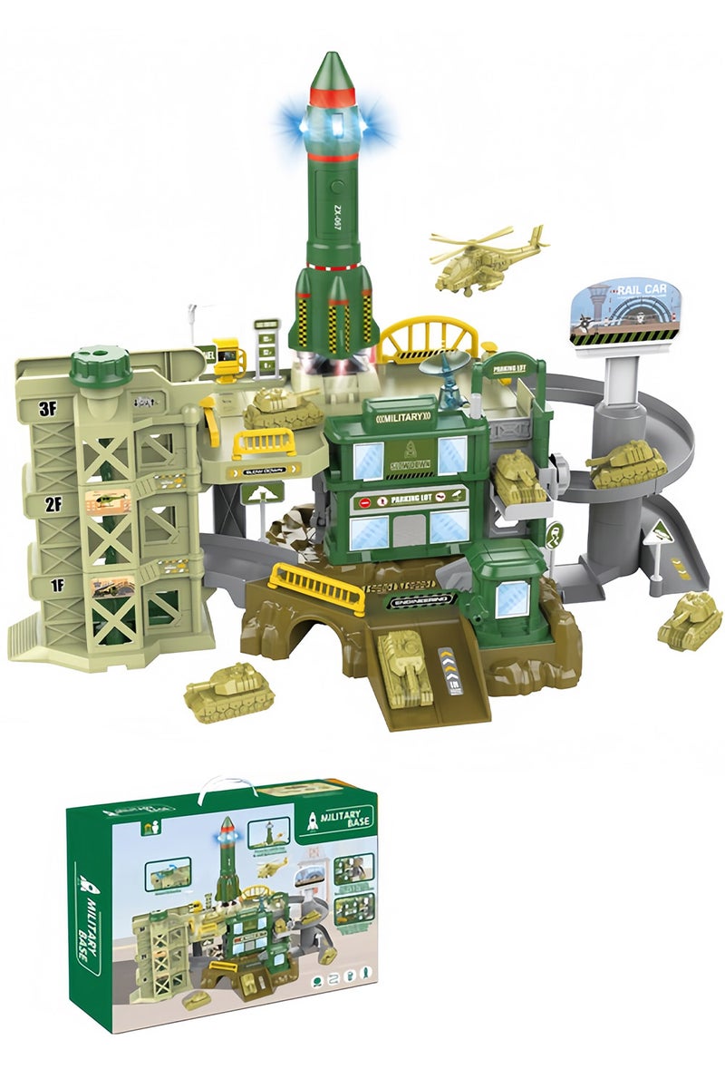 MaBaby Car Ramp Track Set for Kids, Race Car Truck Toys, DIY Construction Vehicle Educational Toys Gifts Sets for Boys and Girls 3+ Years - Image 1