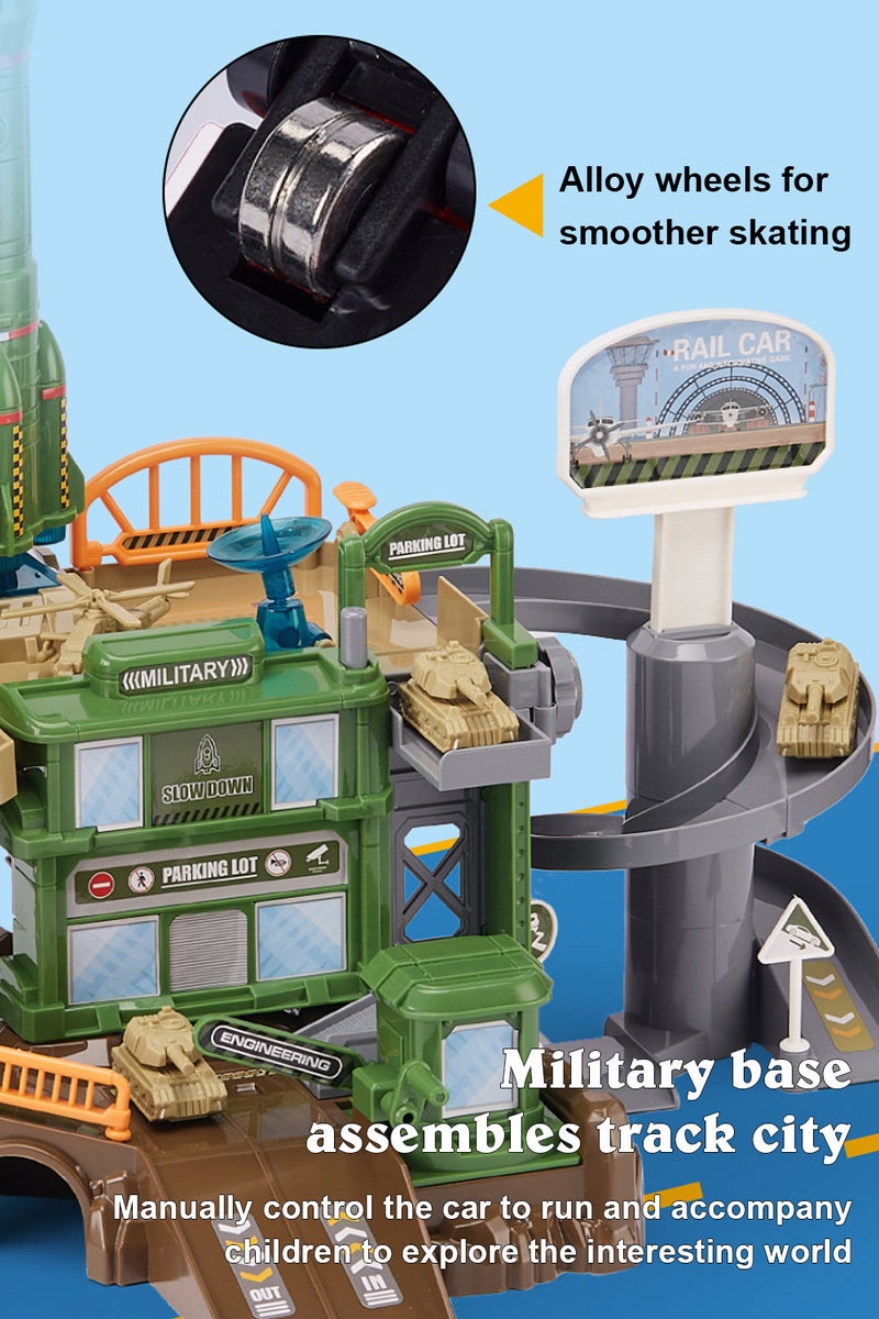 MaBaby Car Ramp Track Set for Kids, Race Car Truck Toys, DIY Construction Vehicle Educational Toys Gifts Sets for Boys and Girls 3+ Years - Image 2