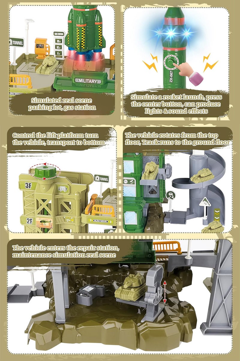 MaBaby Car Ramp Track Set for Kids, Race Car Truck Toys, DIY Construction Vehicle Educational Toys Gifts Sets for Boys and Girls 3+ Years - Image 5