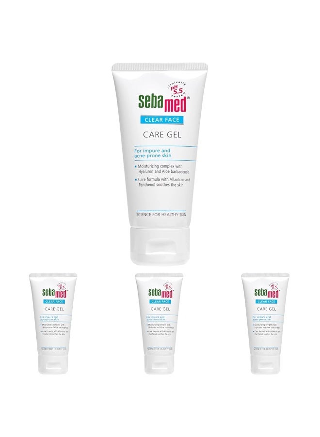 Sebamed Clear Face Care Gel | pH 5.5 |Non-sticky Moisturizer with Hyaluronic acid, Aloe Vera | Dermatologically & clinically tested | 50ml, Pack of 4 - Image 1