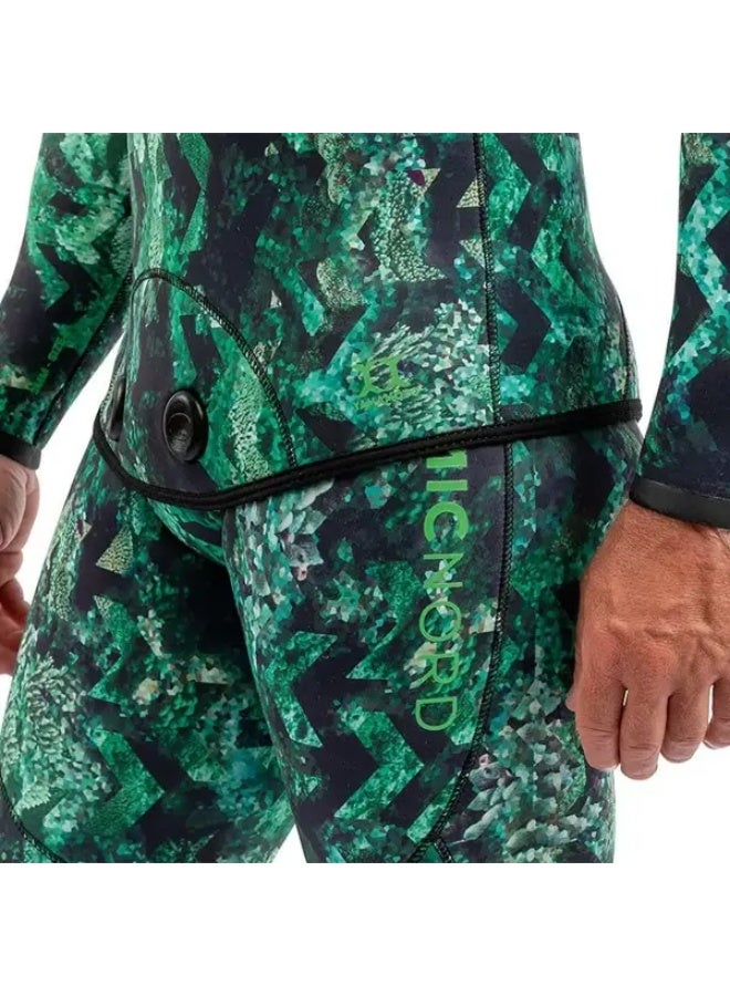 DYNAMICNORD SFS-2 FREE DIVE SUIT 1.5MM HOODED JACKET + PANT CAMO/GREEN - S - Image 2