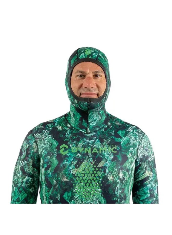 DYNAMICNORD SFS-2 FREE DIVE SUIT 1.5MM HOODED JACKET + PANT CAMO/GREEN - S - Image 3