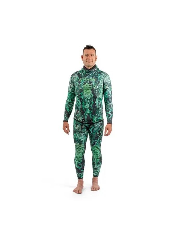 DYNAMICNORD SFS-2 FREE DIVE SUIT 1.5MM HOODED JACKET + PANT CAMO/GREEN - S - Image 1