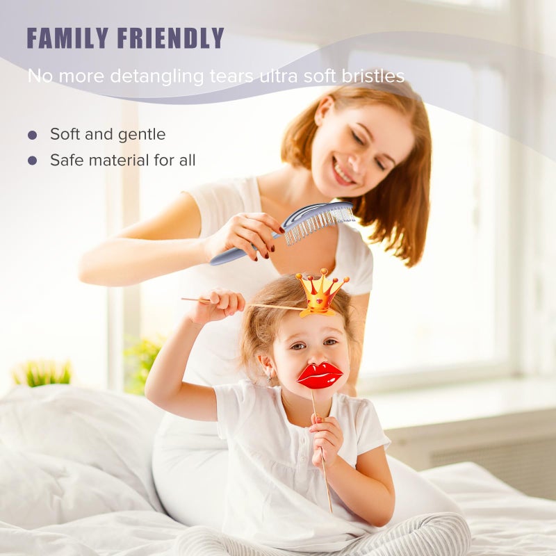 SHINLEA Detangle Hair Brush, Detangling Wet & Dry Spiral Hairbrush for Women, Men, Kids, Vented Detangler for Blow Drying, Glide Through Tangles For All Hair Types (Purple) - Image 3