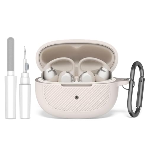 TUDIOW for SHOKZ OpenDots ONE Case Soft Silicone Shockproof Protective Case Cover Compatible with SHOKZ OpenDots Ones Earbuds Accessories with Cleaning Kit Keychain Gray - Image 1
