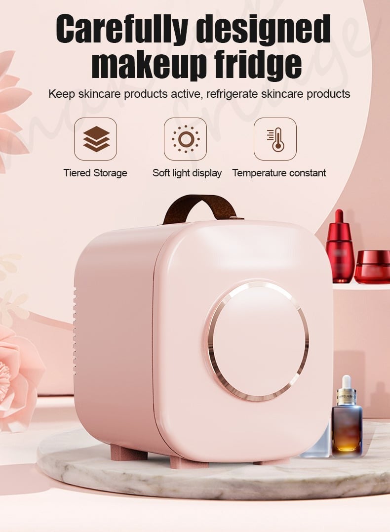 Aideli Mini Fridge 4L – Personal Cooler & Warmer for Skincare, Cosmetics, and Food, Great for Bedroom, Office, Car, and Dorm - Image 1