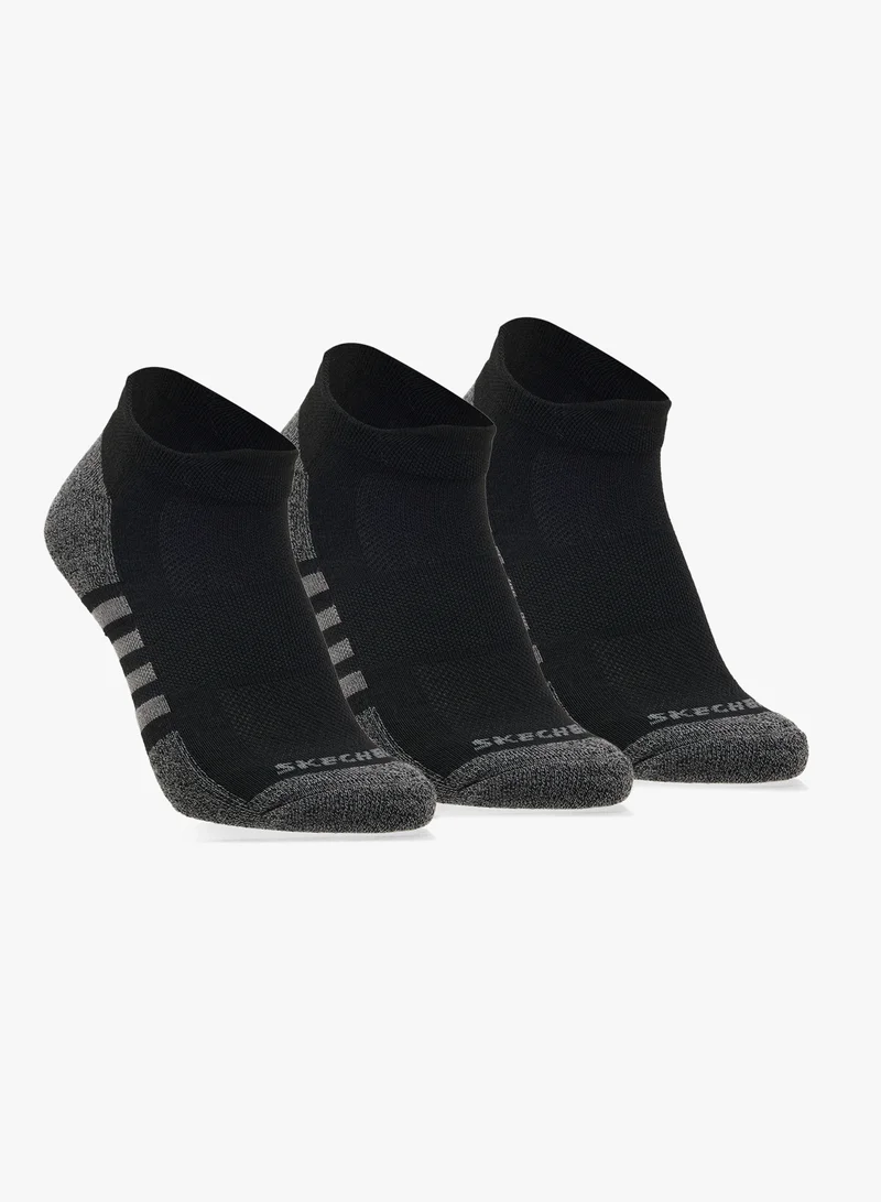 SKECHERS 3 Pack Extended Terry Low-Cut Socks with Double Heel Tab