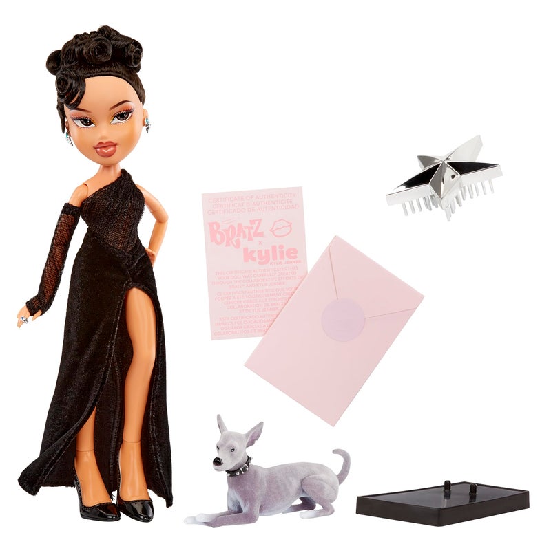 Bratz x Kylie Jenner Night Fashion Doll with Evening Gown, Pet Dog, and Poster - Image 2