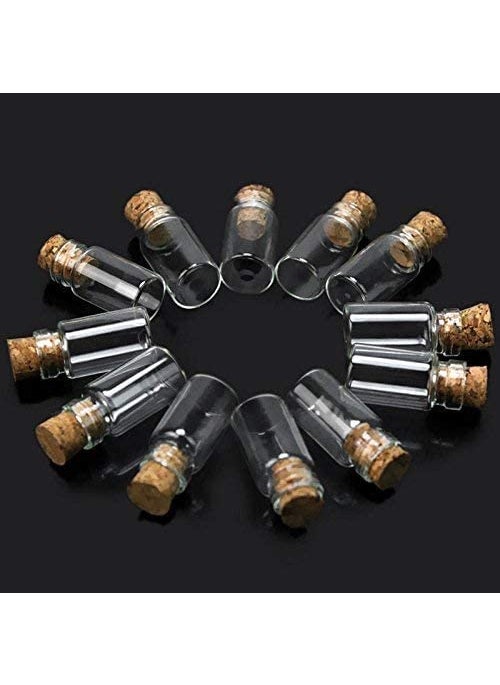 HOUSE HATCH HOUSE HATCH 10pcs Lovely Small Wish Bottle Tiny Clear Empty Wishing Glass Message Vial with Cork Stopper 1ml Mini Containers Bottle  - Image 2