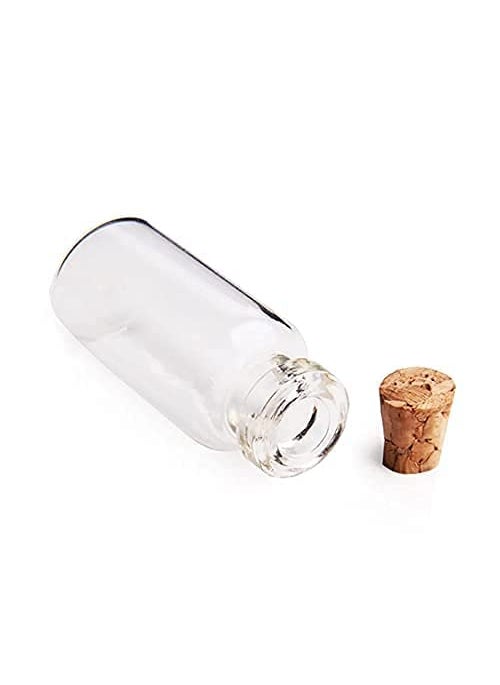 HOUSE HATCH HOUSE HATCH 10pcs Lovely Small Wish Bottle Tiny Clear Empty Wishing Glass Message Vial with Cork Stopper 1ml Mini Containers Bottle  - Image 1