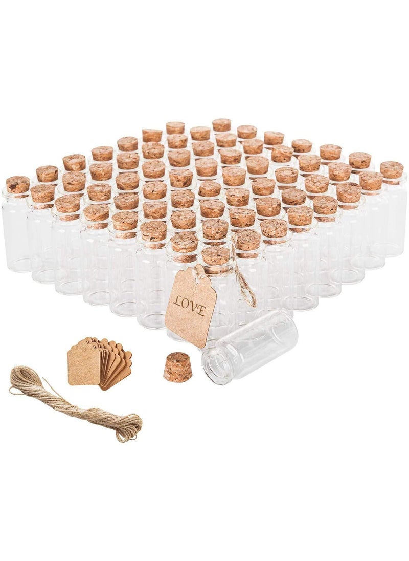 HOUSE HATCH HOUSE HATCH 10pcs Lovely Small Wish Bottle Tiny Clear Empty Wishing Glass Message Vial with Cork Stopper 1ml Mini Containers Bottle  - Image 4