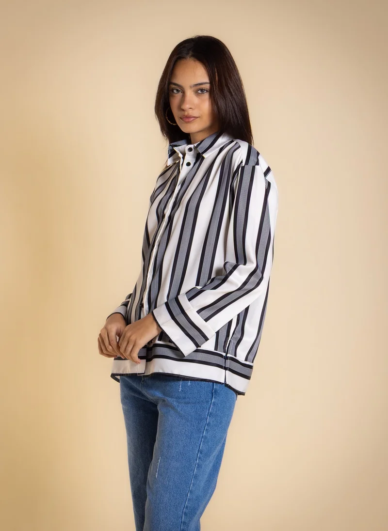 شايبس STRIPED SATIN SHIRT