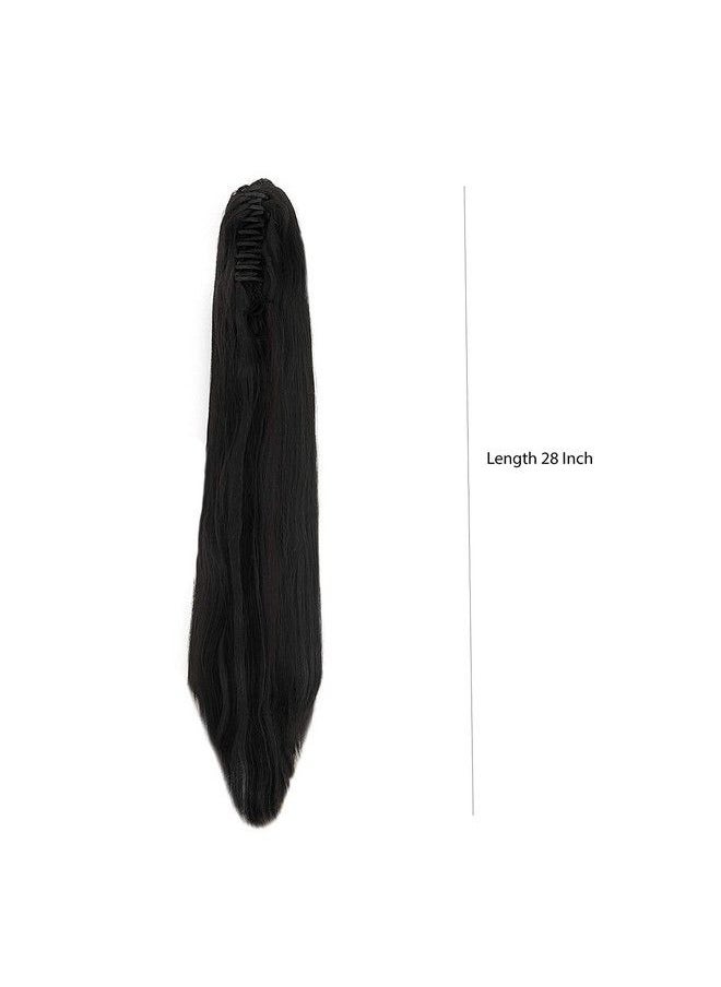 Paradise Straight Clutcher Ponytail Hair Extensions For Women And Girls 150Gram Pack Of 1Pc (Black)  - Image 3