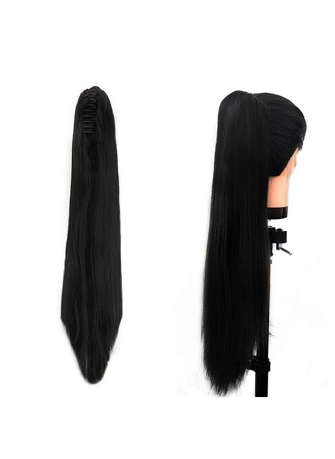 Paradise Straight Clutcher Ponytail Hair Extensions For Women And Girls 150Gram Pack Of 1Pc (Black)  - Image 1