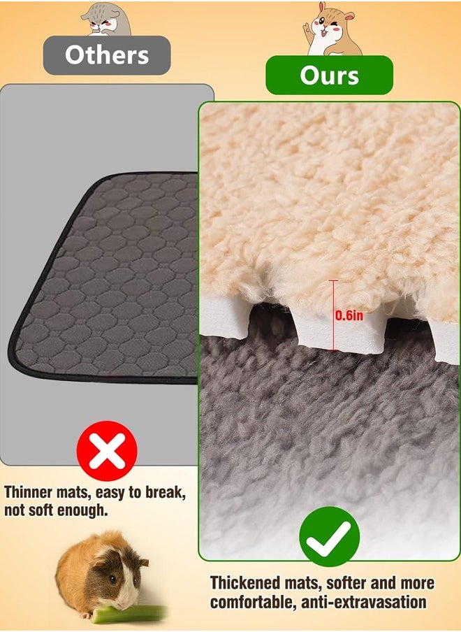 Generic Cage Liners Washable & Anti Slip Pads Reusable Bunny Soft Mats for Small Pet Resting Playing Winter Playpen Pad for Bunny Hedgehog  - Image 3