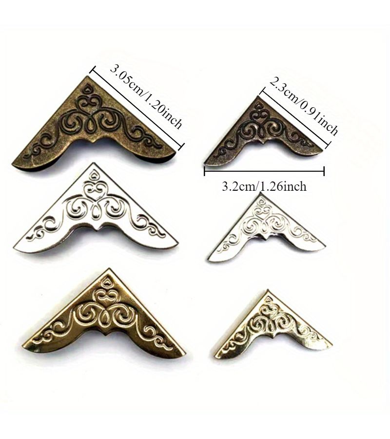 Golden 23mm Decorative Metal Book Corner Protectors for Photo Albums, 30pcs - Image 4