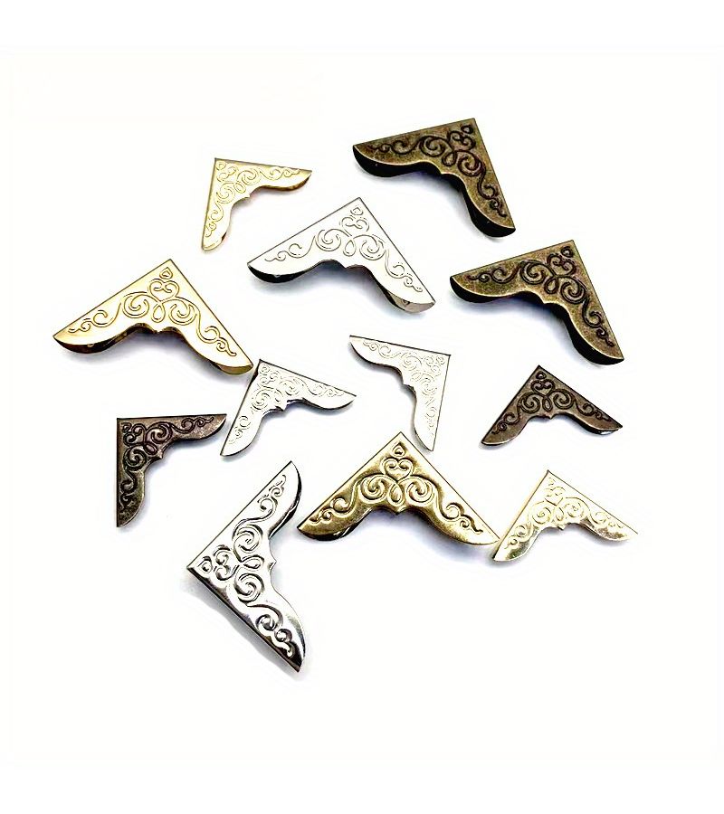 Golden 23mm Decorative Metal Book Corner Protectors for Photo Albums, 30pcs - Image 1