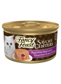 Fancy Feast Y Feast Savory Centers Pate Adult Wet Cat Food With Beef And A Gravy Center  (Pack Of 24) 3 Oz. Cans  - Image 1