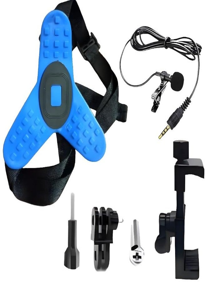 Autozap Full Face Helmet Chin Mount Holder Motorcycle Helmet Chin Strap Mount with 3.5mm Jack Collar Mic for Audio Recording - Image 1