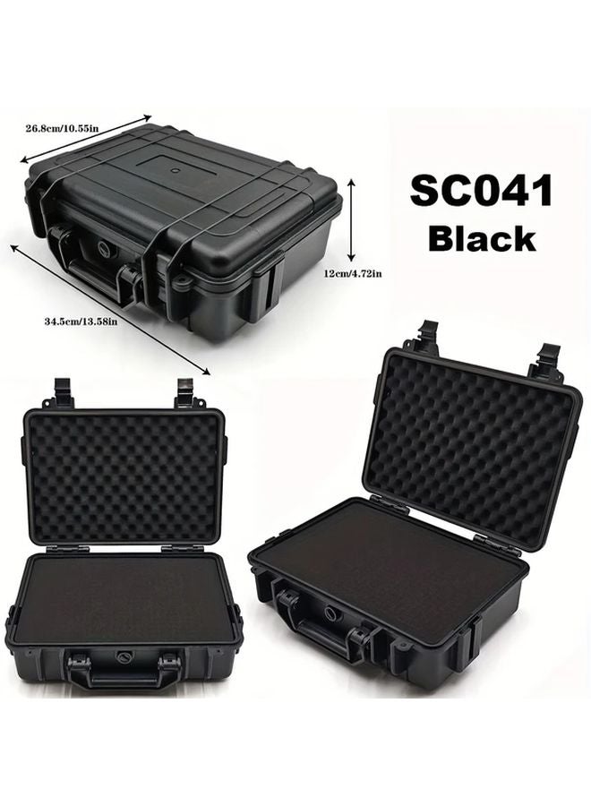 Black 345X268X120mm Safety Storage Box With PU Foam Lining Waterproof Dustproof For Electronics Jewelry - Image 4