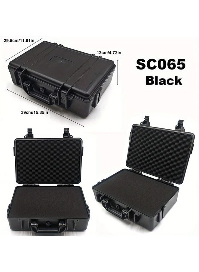 Black 345X268X120mm Safety Storage Box With PU Foam Lining Waterproof Dustproof For Electronics Jewelry - Image 5