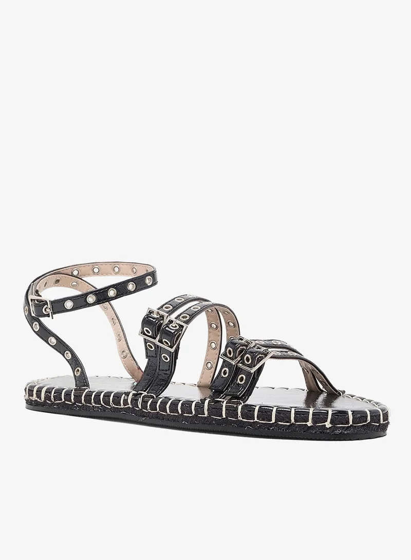 Ginger Studded Multi Strap Flat Sandal