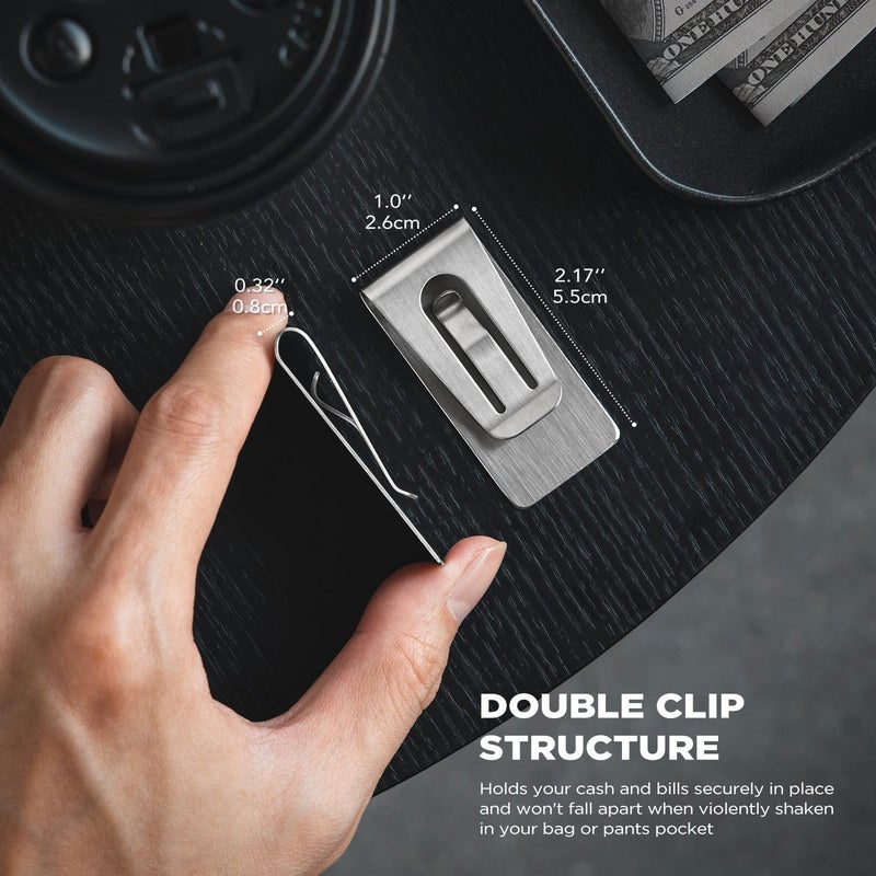 VULKIT Money Clip Stainless Steel Cash Holder EDC Accessories Men's Money Clips - Image 3