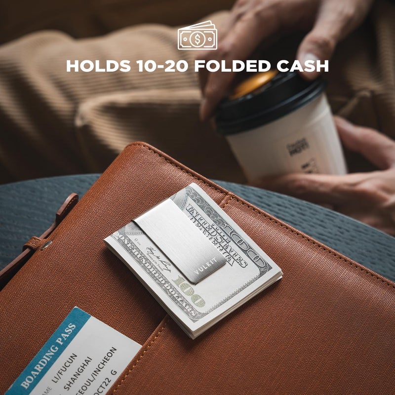 VULKIT Money Clip Stainless Steel Cash Holder EDC Accessories Men's Money Clips - Image 2