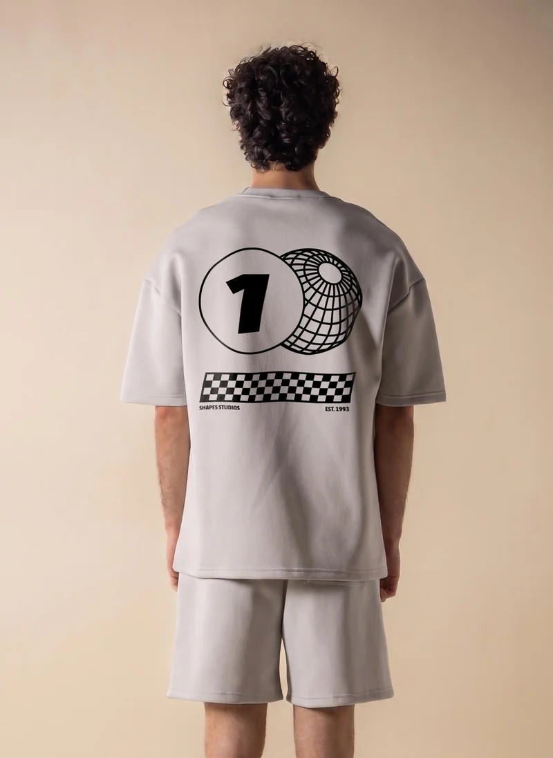SHAPES CONTRAST PRINTED HEAVYWEIGHT T-SHIRT