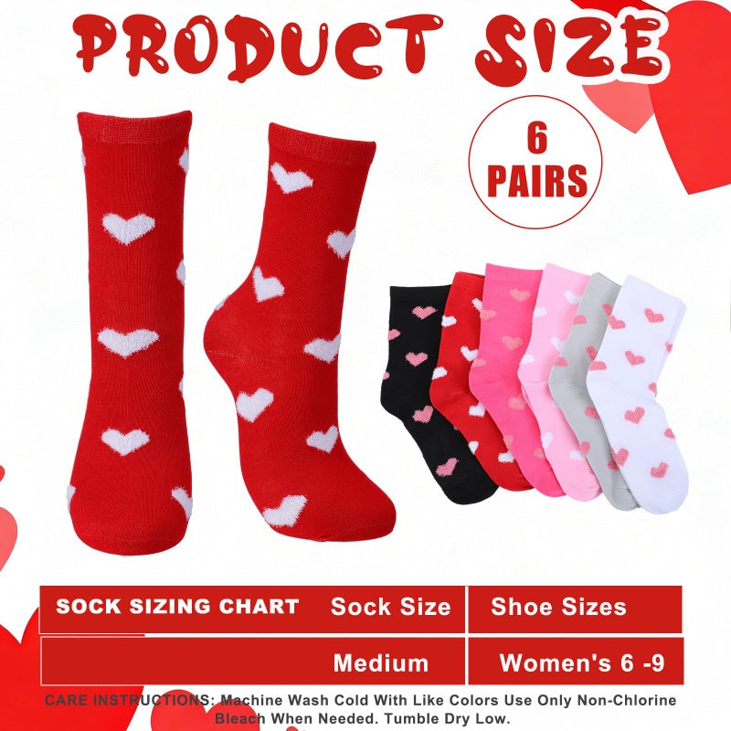 Breathffy 6 Pairs Easter Pink Fuzzy Socks for Women, Fun Cute Furry Pattern Crew Cotton Socks Gift for Her Animal Lover(Love Heart) - Image 3