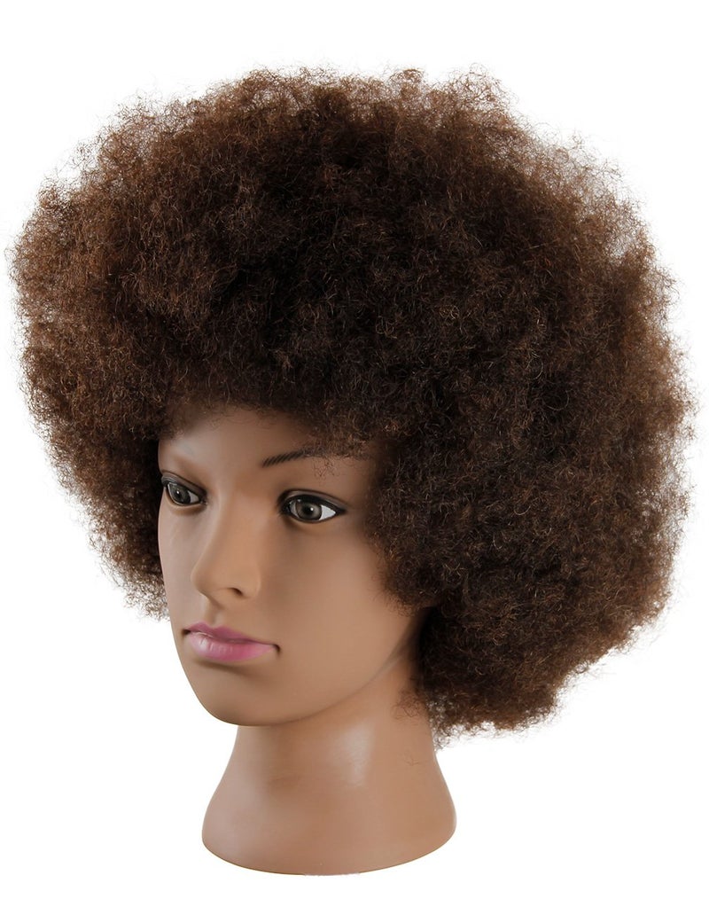 Kalyx Mannequin Head African American with 100% Human Hair Cosmetology Afro Hair Manikin Head for Practice Styling Braiding - Image 2