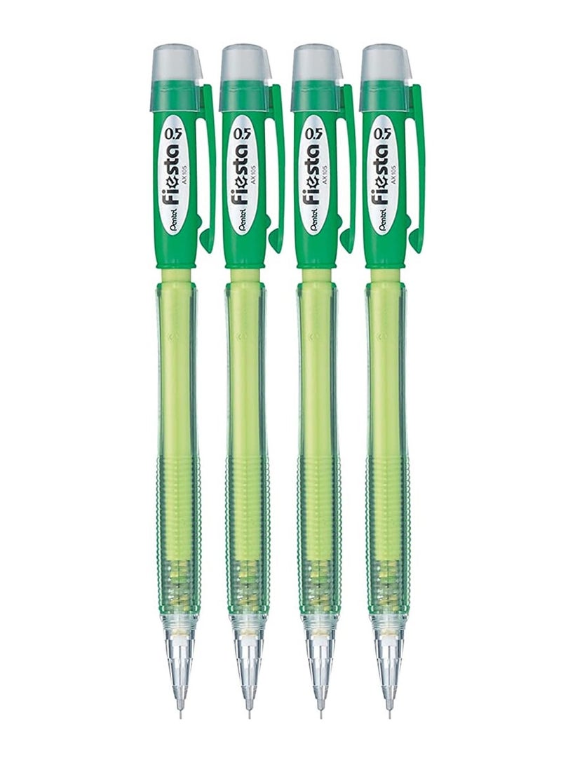 Pentel 4-Piece Fiesta Mechanical Pencil 0.5mm Tip Blue Body - Image 1