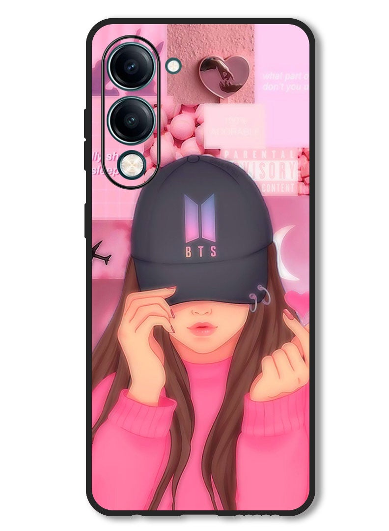 Theodor Case Compatible with Vivo Y29s Protection Shockproof Bumper Cover Girl BTS Cap Snap - Image 1