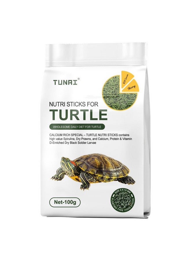 TUNAI 3In1 Adult Turtle Food & Tortoise Food Spirulina Added for Better Shell Health|100G| Contains Nutritious Pellets, Whole Shrimp and Bsfl Insect Larvae, 1 Count - Image 1