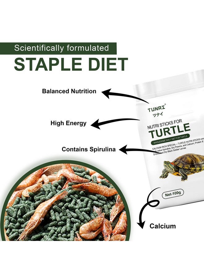 TUNAI 3In1 Adult Turtle Food & Tortoise Food Spirulina Added for Better Shell Health|100G| Contains Nutritious Pellets, Whole Shrimp and Bsfl Insect Larvae, 1 Count - Image 3