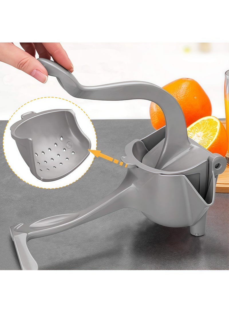 Generic Hand Squeezer Premium Quality Metal Aluminum Alloy Lemon Squeezer Manual Citrus Press Juicer Lemon Lime Juice Silver  - Image 3