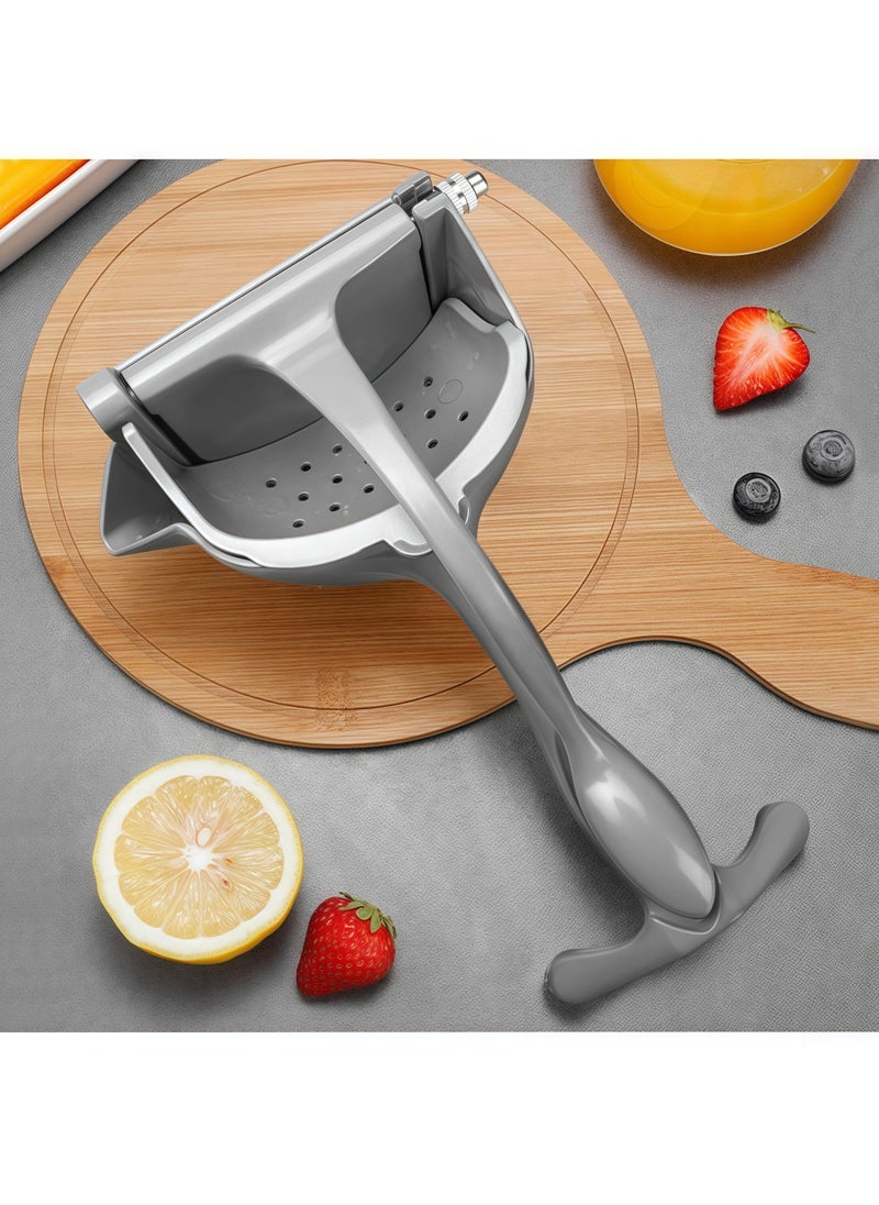 Generic Hand Squeezer Premium Quality Metal Aluminum Alloy Lemon Squeezer Manual Citrus Press Juicer Lemon Lime Juice Silver  - Image 5