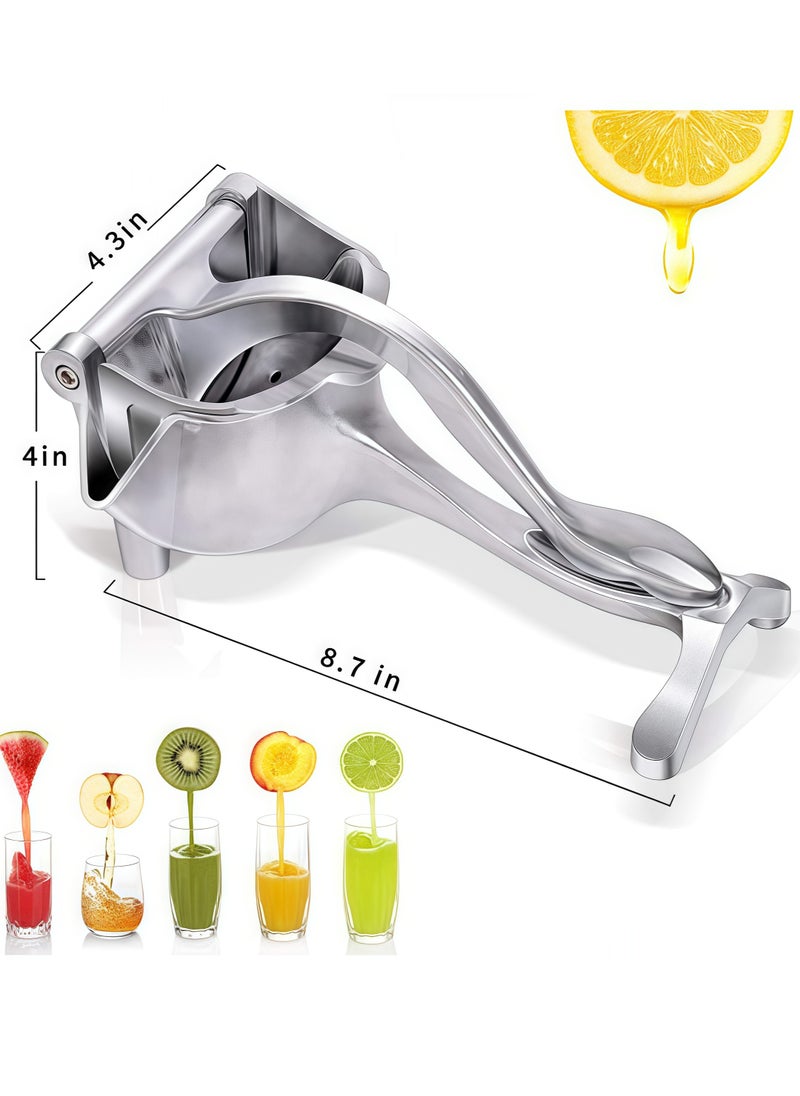 Generic Hand Squeezer Premium Quality Metal Aluminum Alloy Lemon Squeezer Manual Citrus Press Juicer Lemon Lime Juice Silver  - Image 2
