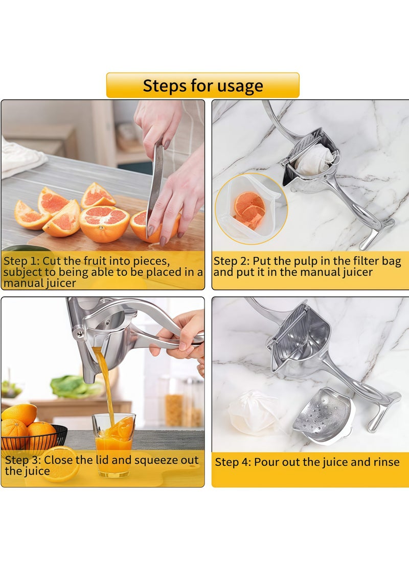 Generic Hand Squeezer Premium Quality Metal Aluminum Alloy Lemon Squeezer Manual Citrus Press Juicer Lemon Lime Juice Silver  - Image 4